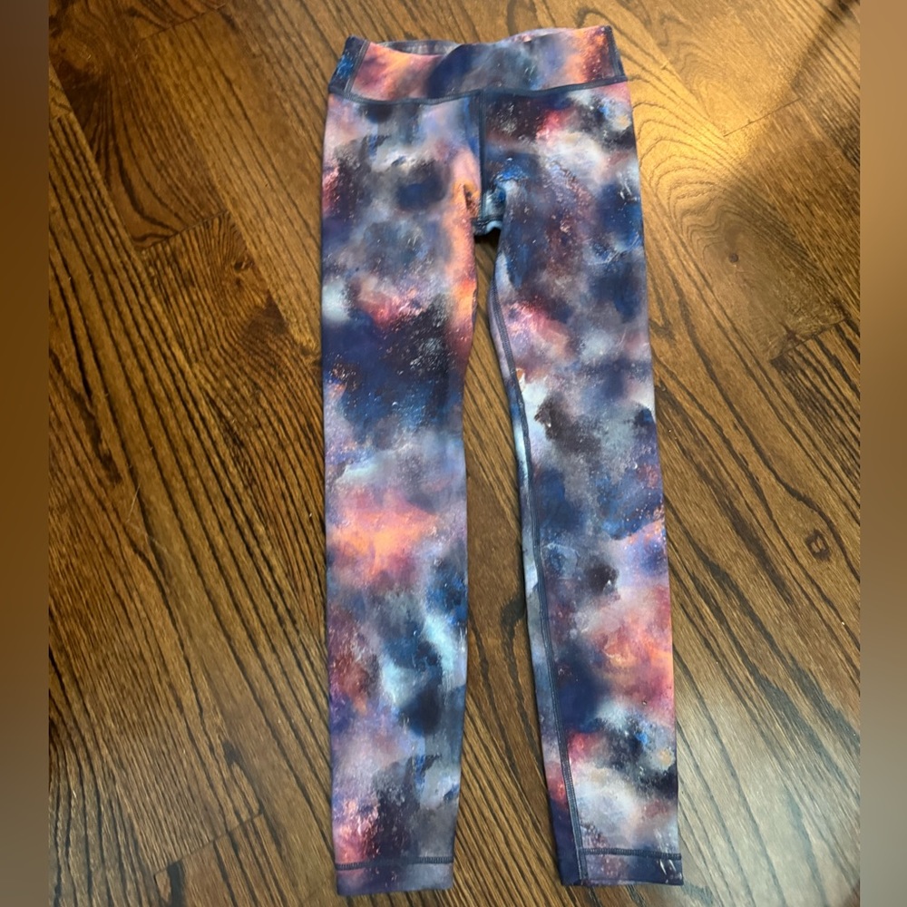 Athleta Girl Girls' Printed Chit Chat Tight Purple Athletic Leggings Pants